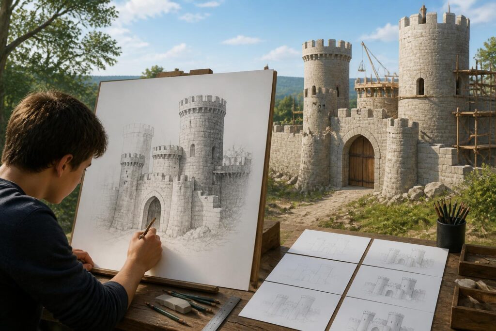 apprenez à dessiner un château facilement grâce à nos astuces simples et adaptées aux débutants pour réussir vos créations pas à pas.