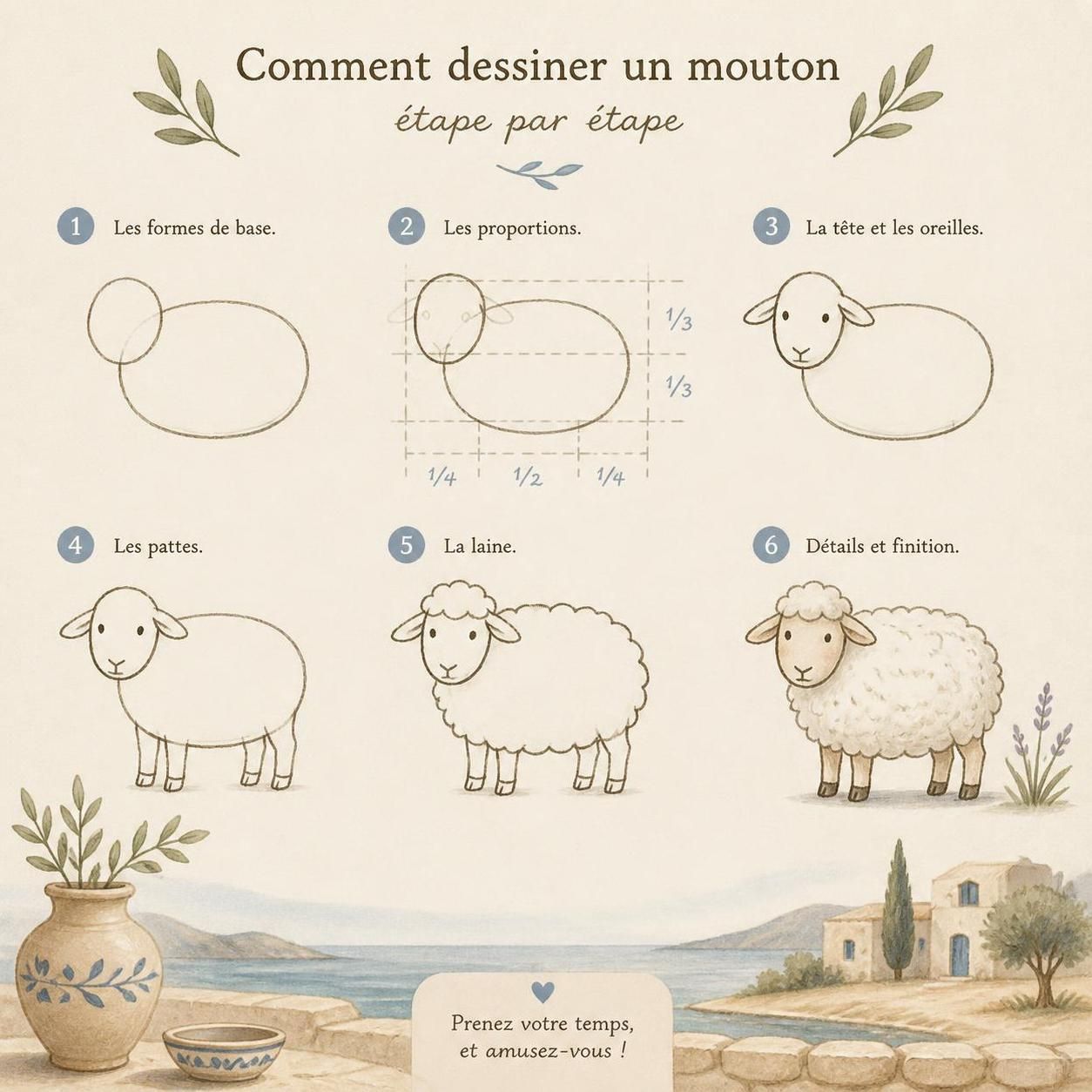 apprenez à dessiner des moutons facilement grâce à notre guide simple et complet pour débutants. suivez des étapes claires pour maîtriser le dessin de moutons rapidement.