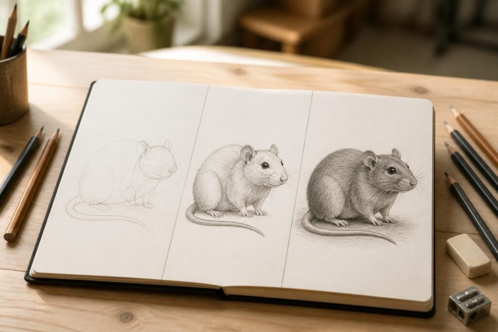 apprenez à dessiner un rat facilement grâce à nos astuces simples et efficaces pour réussir votre croquis étape par étape.