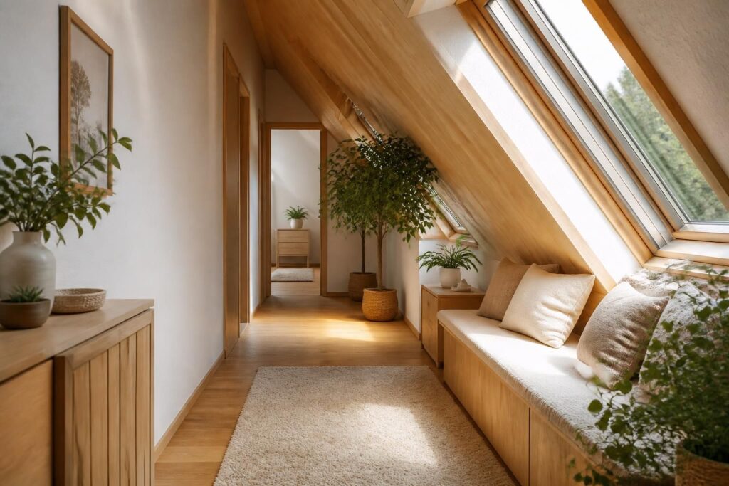 découvrez comment transformer votre couloir de gaube en un espace lumineux et cosy sous toiture, idéal pour optimiser chaque recoin de votre maison avec style et confort.