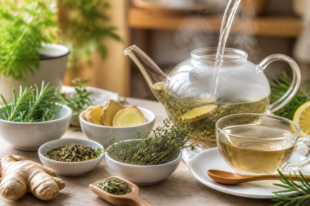 découvrez comment préparer facilement des tisanes délicieuses et bienfaisantes avec des recettes au romarin, gingembre, thym et bien d'autres plantes aromatiques.