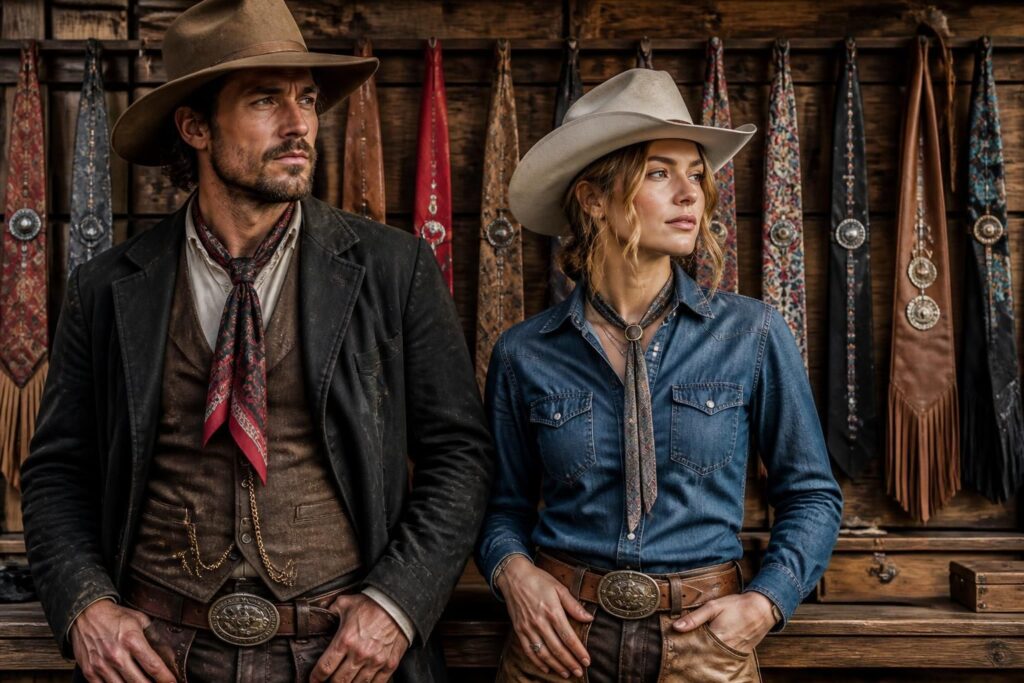 découvrez l'origine de la cravate de cowboy, explorez les styles pour hommes et femmes, et restez à la pointe des tendances actuelles avec notre guide complet.