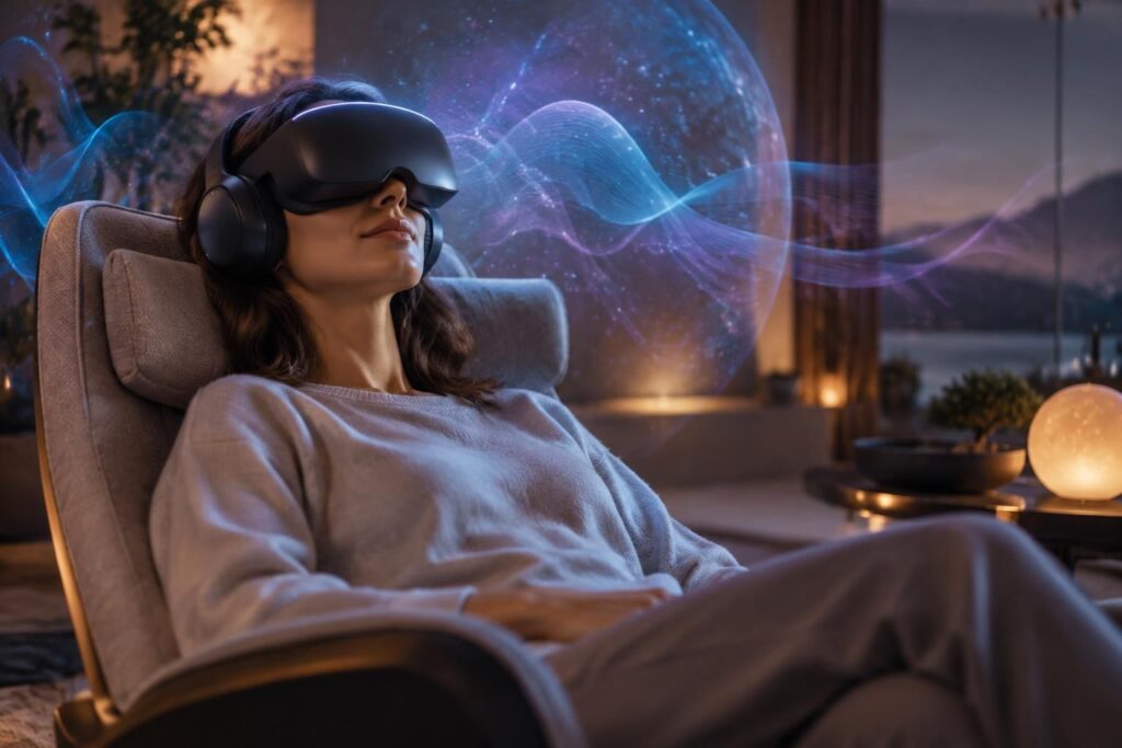 découvrez le casque de relaxation immersive : une expérience sensorielle innovante pour vous offrir une pause apaisante et vous détendre au quotidien.