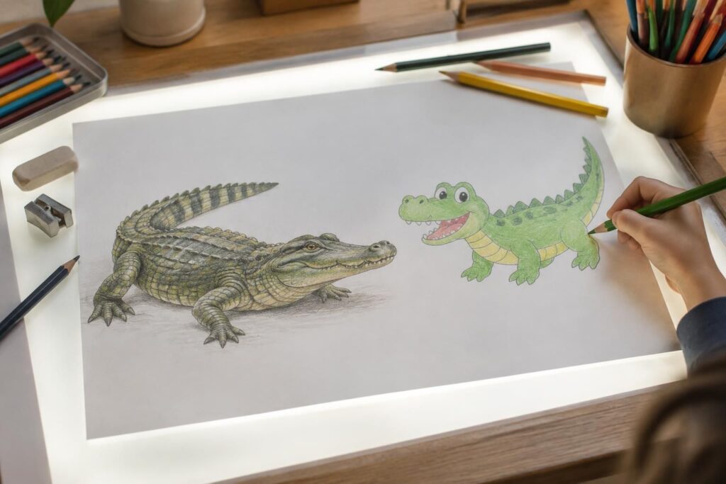 apprenez à dessiner un crocodile facilement grâce à nos astuces étape par étape, pour créer un rendu réaliste ou enfantin.