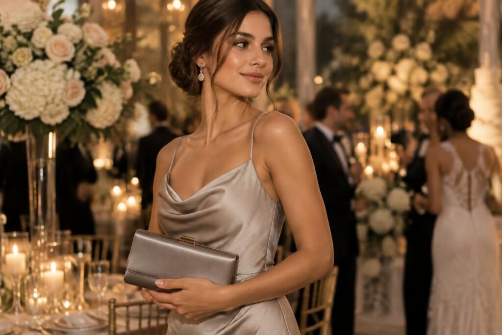 découvrez des idées élégantes de pochettes grises pour femme, parfaites pour sublimer une tenue de mariage ou briller en soirée.